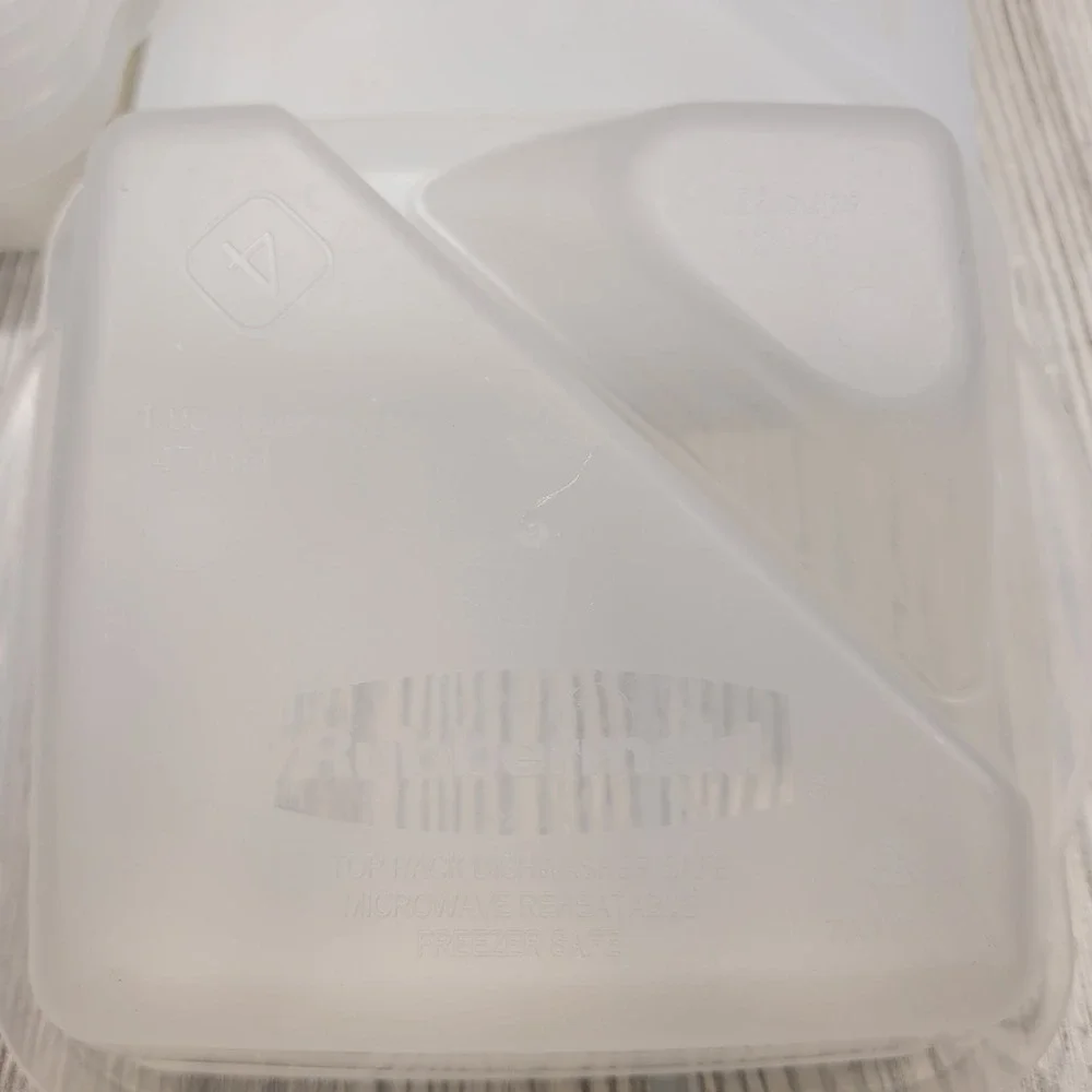 Rubbermaid Food Storage Containers 5pc Set Clear 2 Compartment 2.5 Cup Divided‎